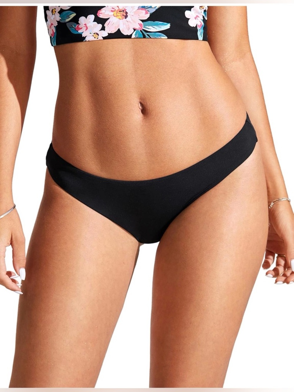 CRZ YOGA Low Waisted Bikini Bottom - Cheeky Basic Bathing Swimsuit Swim Briefs